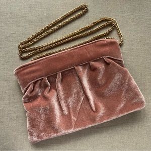 Pink Velvet Crossbody Clutch